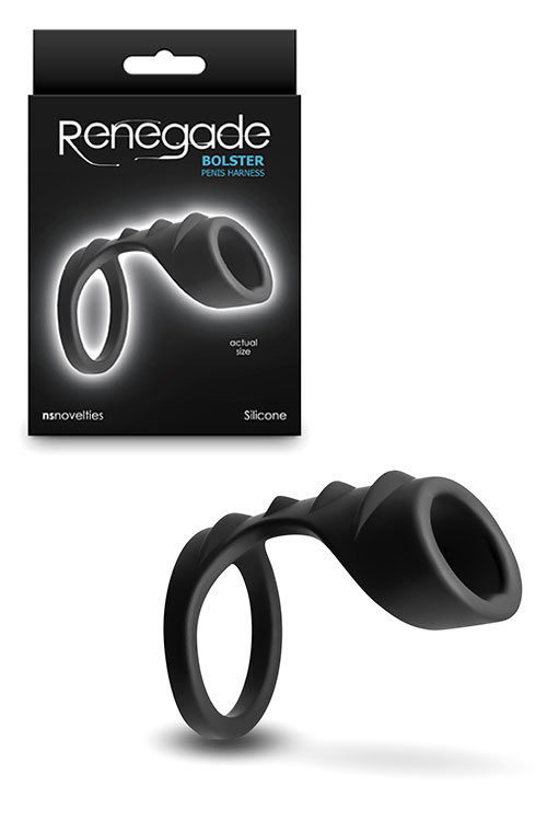 Renegade Bolster 3.7" Penis Harness with Cock Ring & Textured Sheath