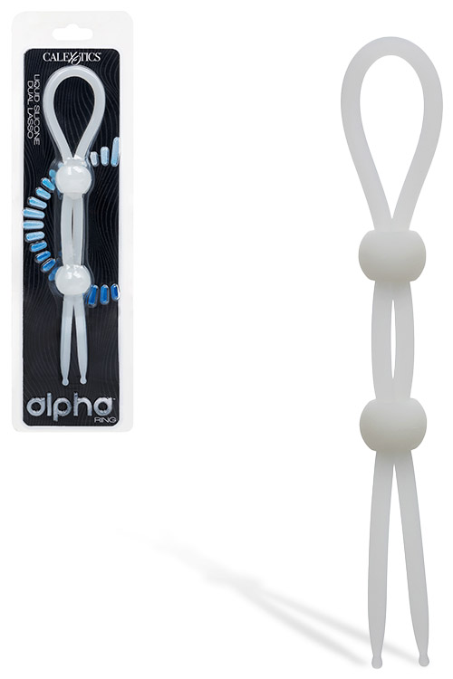 Alpha Liquid Silicone 7.5" Dual Lasso Cock Ring