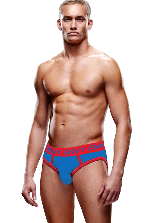 Solid Jock Contrasting Red & Blue Jockstrap