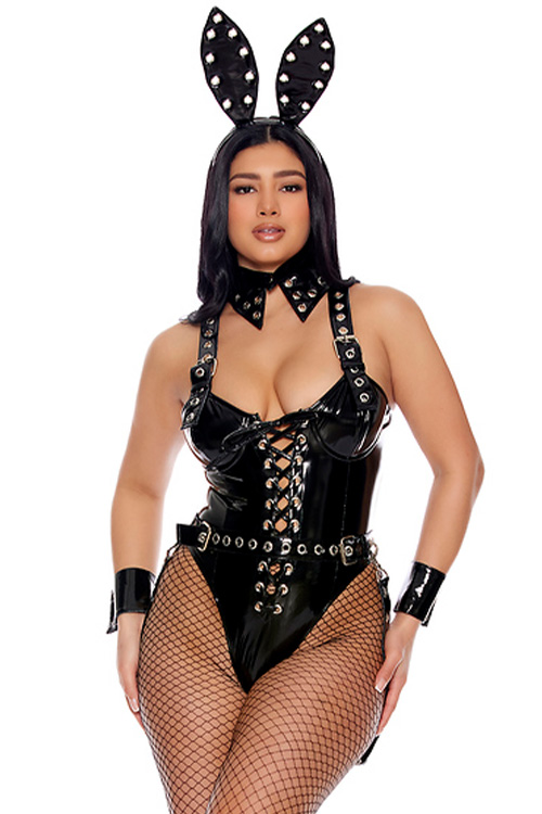 Lotta Bunny 5 Piece Black Sexy Bunny Costume