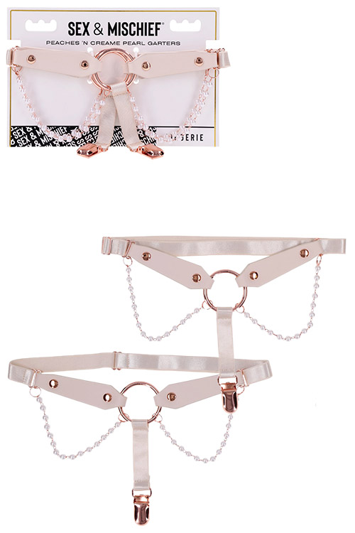 Peaches N Creame Pearl Chain Garters