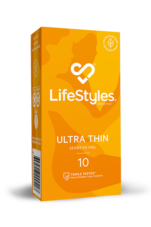 Ultra Thin 10 Pack Sensitive Feel Latex Condoms
