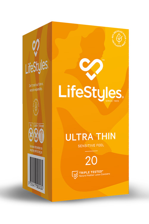 Ultra Thin 20 Pack Sensitive Feel Latex Condoms