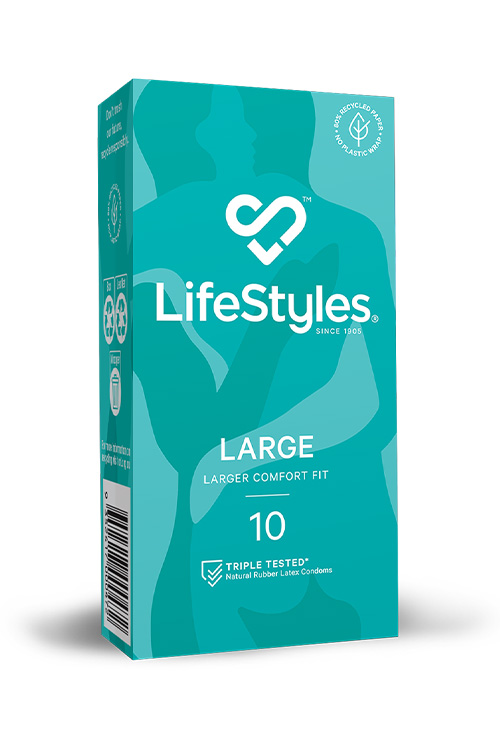 Large 10 Pack Comfort Fit Latex Condoms