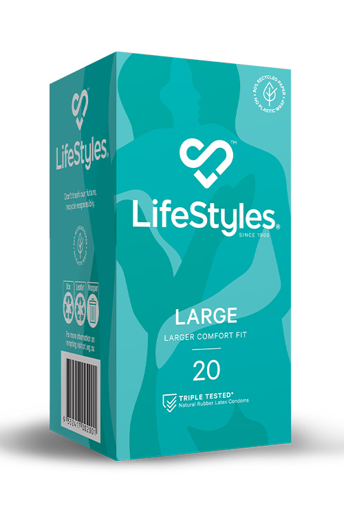 Large: 20 Pack Comfort Fit Latex Condoms