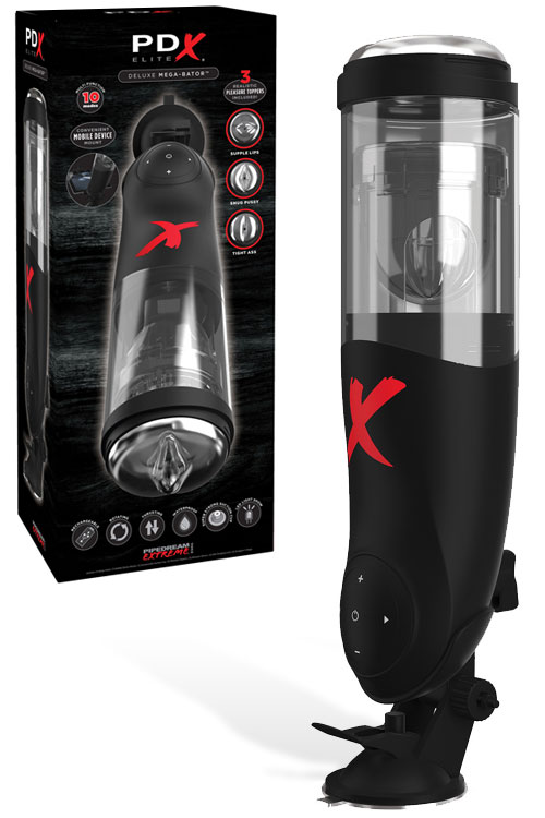 Mega Bator Deluxe 11" Rotating & Thrusting Masturbator plus Smartphone Holder