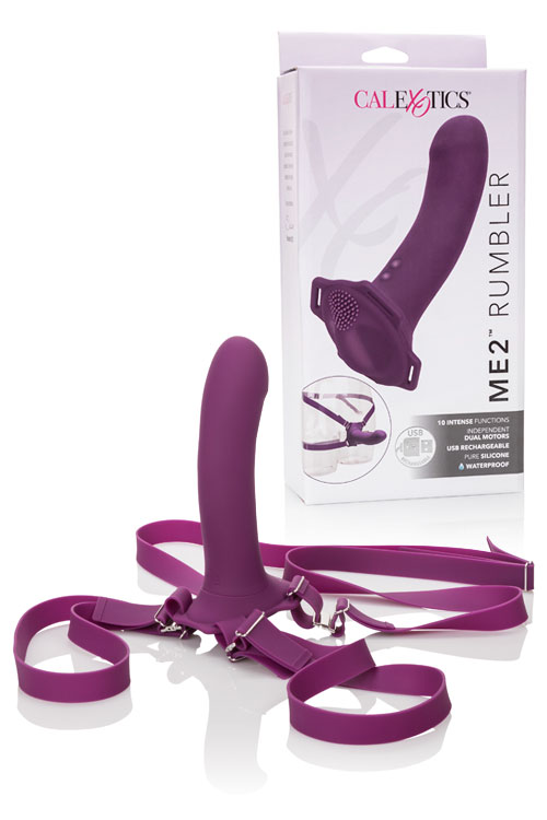 Dual Motor Textured Silicone 6.5" Strap On