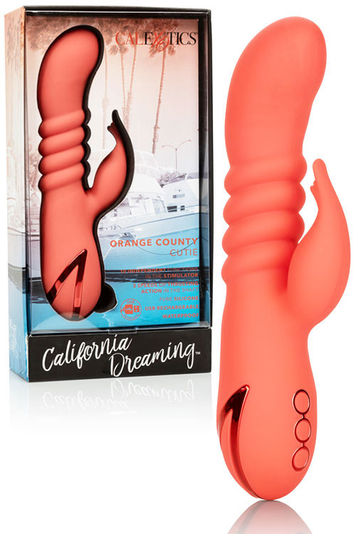 Thrusting Ribbed Silicone 7.9" Rabbit Vibrator