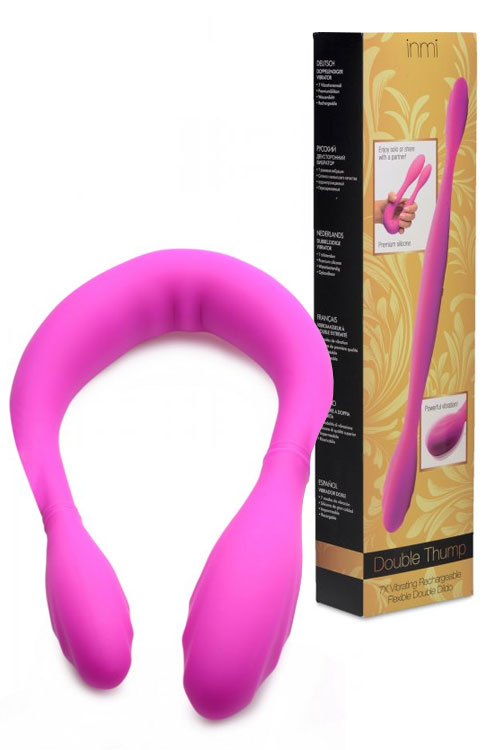 Double Thump 14.5" Vibrating Dual Ended Dong