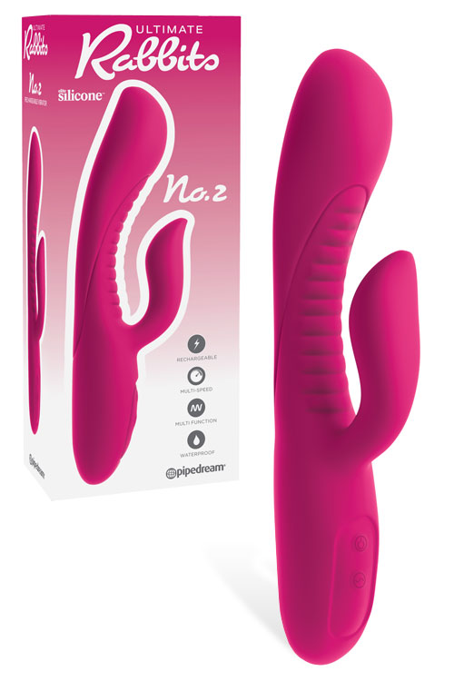 Partially Ribbed Silicone 8.75" G Spot Rabbit Vibrator