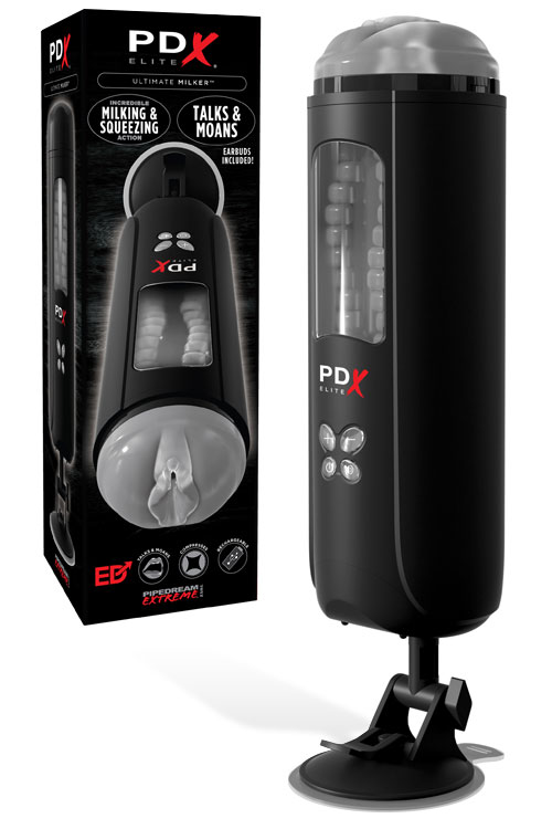 Ultimate Milker 10.5" Milking & Moaning Masturbator plus Suction Mount