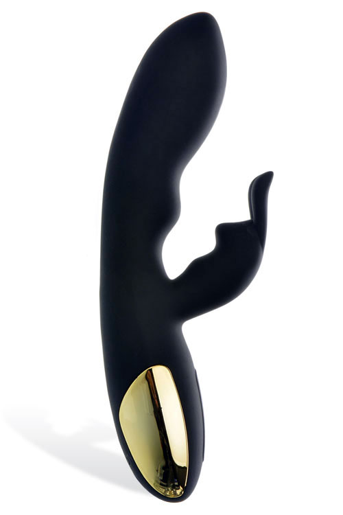 Gold Plated Silicone 8" Midnight Rabbit Vibrator