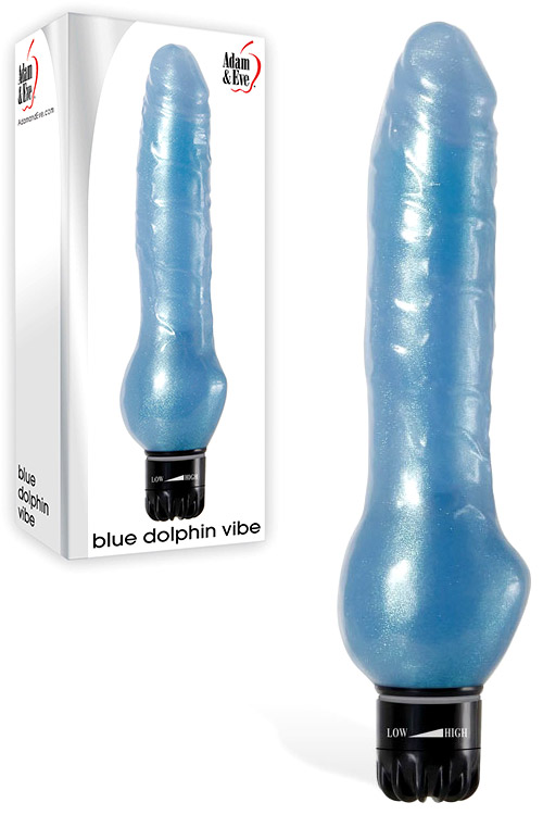 Blue Dolphin Vibrating Dildo