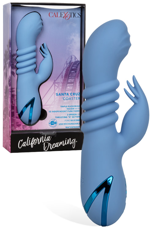 Santa Cruz 8" Thrusting G Spot Rabbit Vibrator with Triple Flicking Teaser