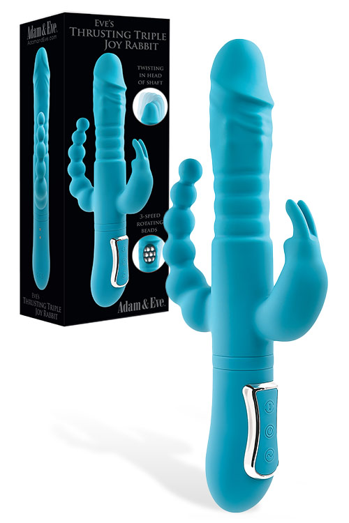10" Thrusting & Rotating Beaded Triple Stimulation Joy Rabbit