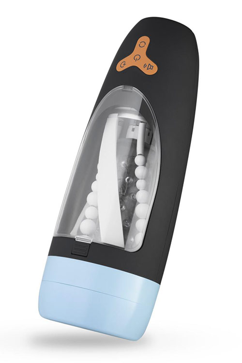 Rechargeable 11.1" Sucking & Rotating Masturbator with Suction Cup