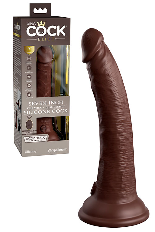 King Cock Elite Dual Density Vibrating 7" Silicone Dildo