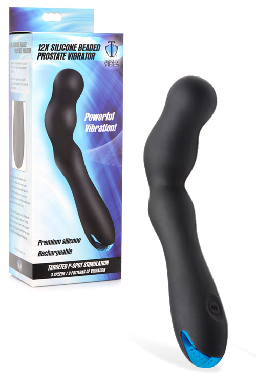 12X 7.5" Silicone Beaded Prostate Vibrator