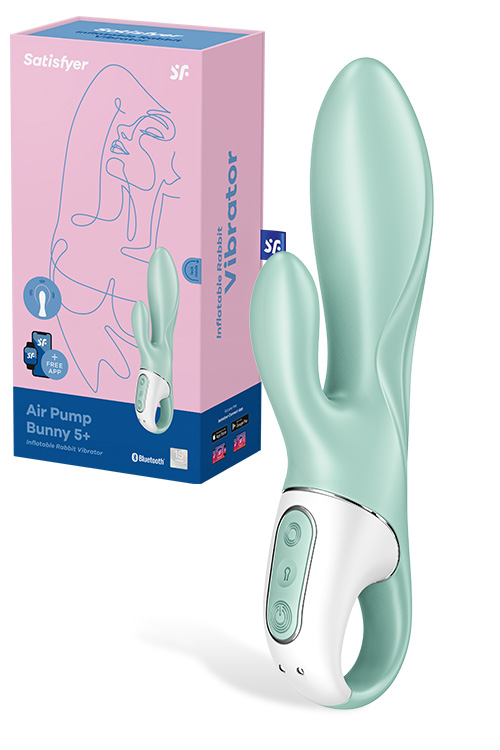 Air Pump Bunny 5 8" Inflatable Rabbit Vibrator with App Control