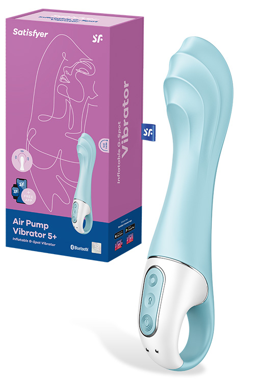 Air Pump 5 App Compatible 8" Inflatable G Spot Vibrator