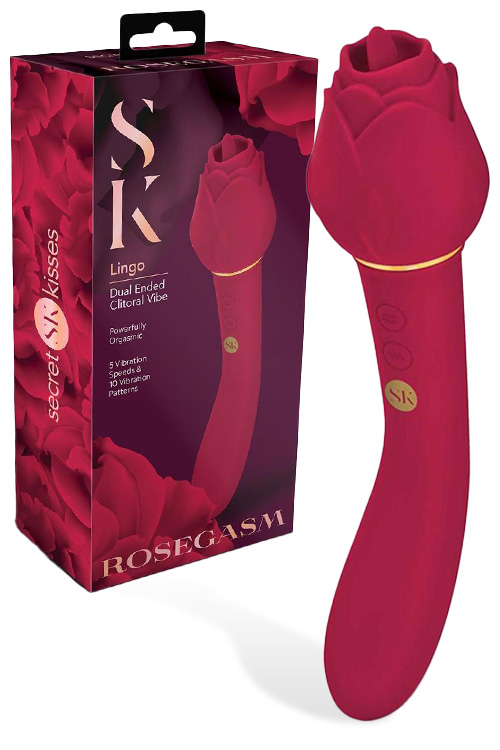 Rosegasm Lingo 8" Dual G Spot & Flickering Tongue Clitoral Stimulator