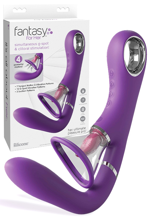 9.7" Clitoral Pump & Vibrating Tongue Rabbit Vibrator