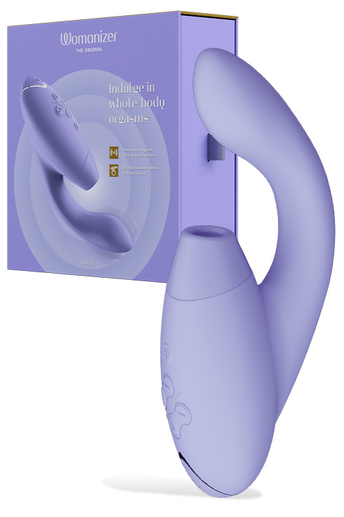 Duo 2 Dual Stimulation 8" Pleasure Air Clitoral Stimulator Rabbit Vibrator with Smart Silence & Afterglow