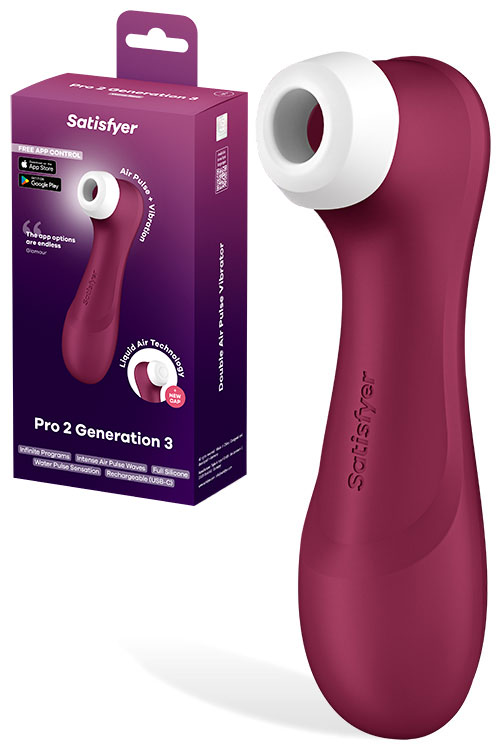 Pro 2 Gen 3 App Compatible 6.25" Vibrating Liquid Air Pulse Clitoral Stimulator