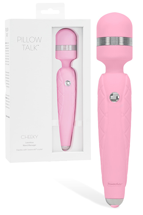 Cheeky 8.1" Vibrating Wand Massager with Swarovski Crystal Accent