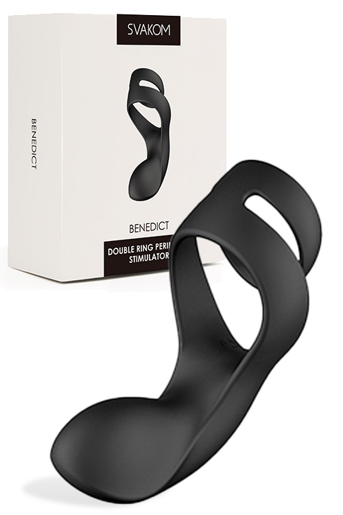 Benedict 4.5" Dual Vibrating Cock Ring with Perineum Stimulator