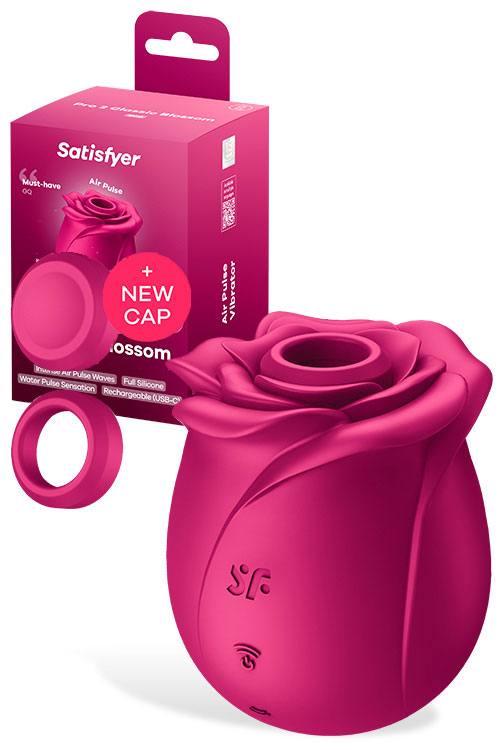 Pro 2 Classic Blossom 3" Rose Clitoral Stimulator with Air Pulse Technology