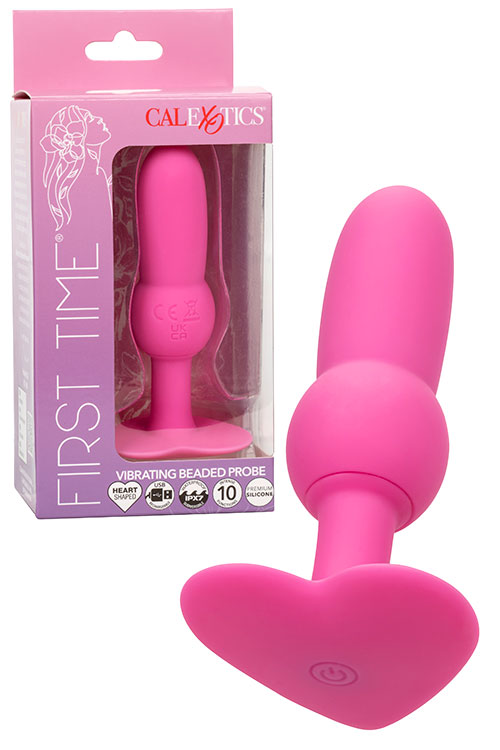 First Time 3.75" Vibrating Beaded Anal Probe