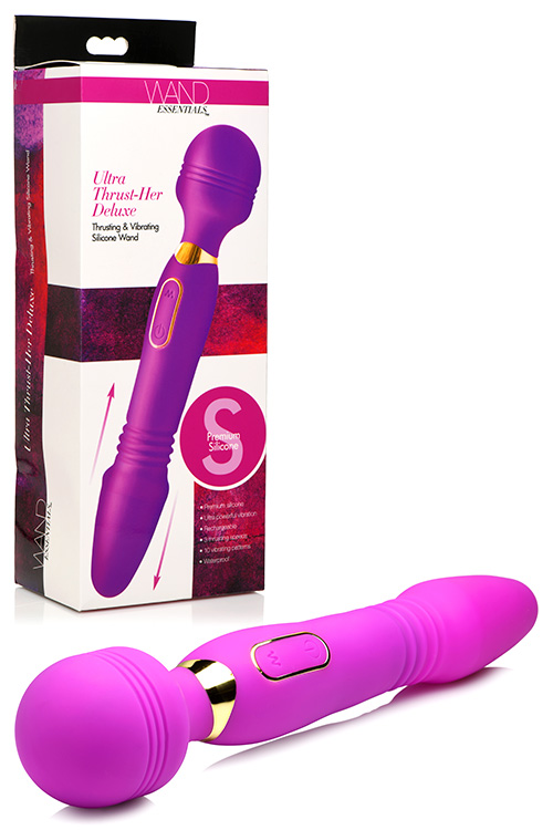 Ultra Thrust-Her Deluxe 9.25" Thrusting & Vibrating Wand Massager
