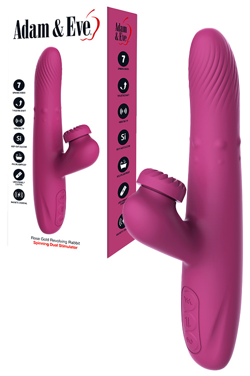 Rose Revolving & Thrusting 8.8" Rabbit Vibrator