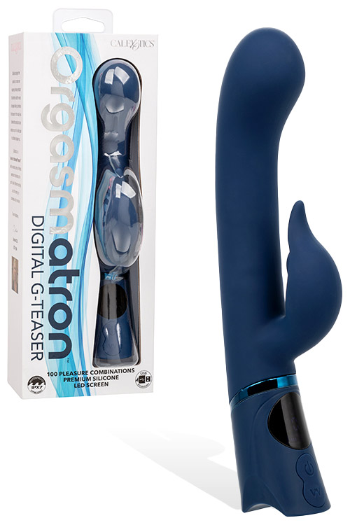 Digital G Teaser 8.75" Silicone Rabbit Vibrator with Digital Display & Flicking Clitoral Teaser
