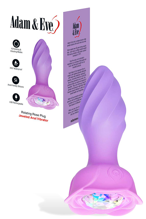 Rotating Rose 4.7" Rotating & Vibrating Butt Plug