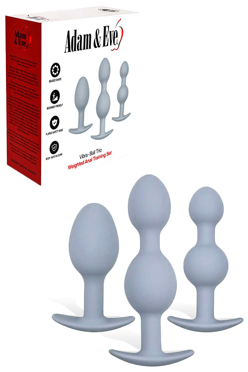 Vibra Ball 3 Piece Weighted Vibrating Butt Plug Set