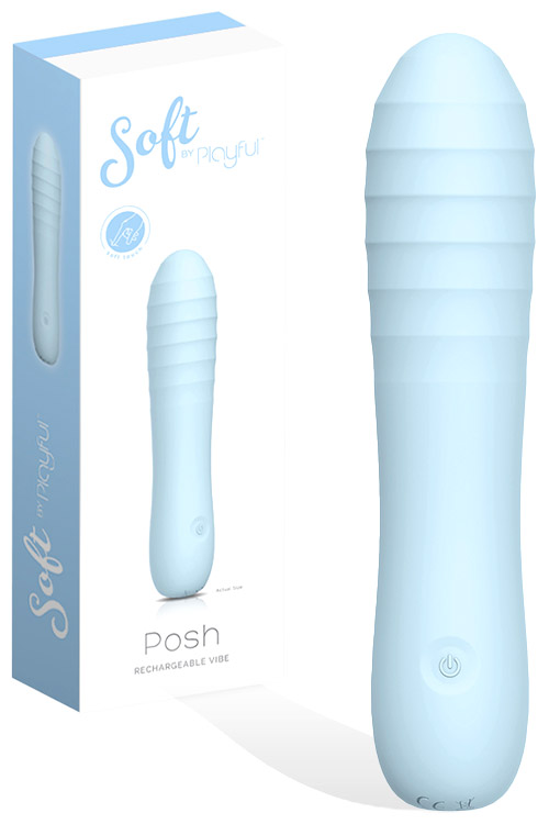 Posh 6.3" Super Soft Silicone Ribbed Classic Vibrator