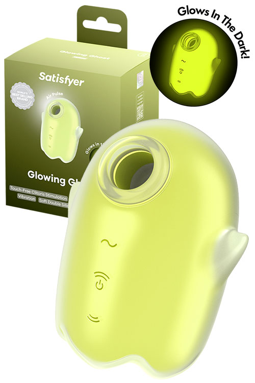 Glowing Ghost 3.3" Glow In The Dark Vibrating Air Pulse Clitoral Stimulator