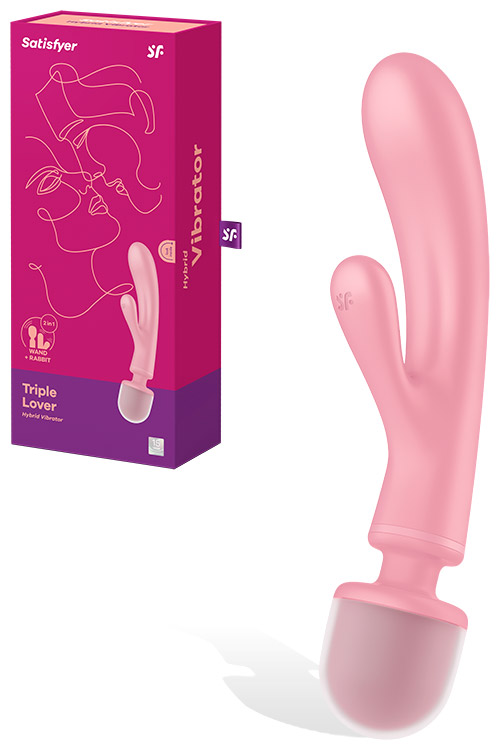Triple Lover 9.3" 2 in 1 Massager And Rabbit Vibrator