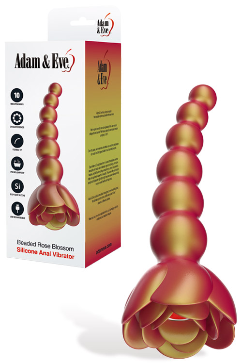 Beaded Rose Bloom 8" Anal Vibrator