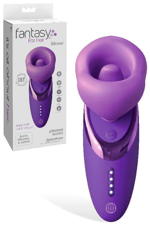 Fantasy for Her Pleasure Sucker 7" Sucking, Licking & Vibrating Clitoral Stimulator