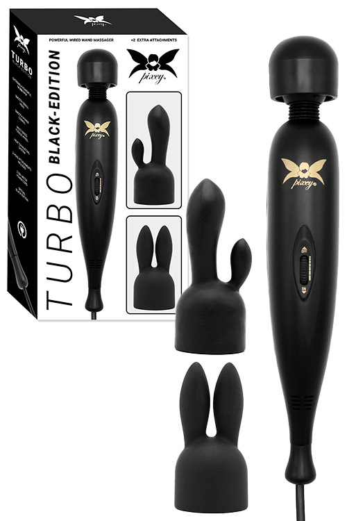 Turbo 11.4" Powerful Wired Wand Massager with Two Attachments