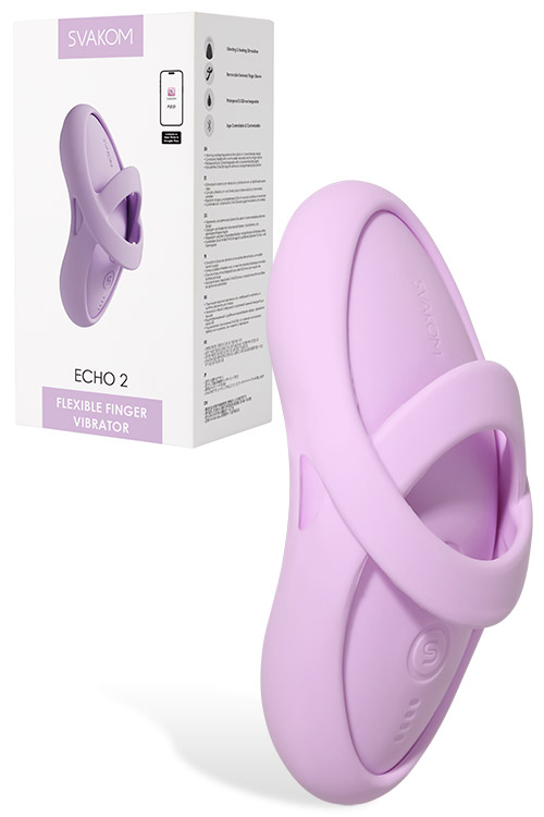 Echo 2 3.6" App Compatible Lay On Vibrator with Heat Function & Removable Finger Sleeve