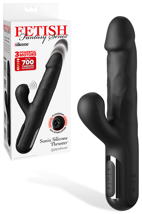 Sonix Silicone Powerful Thrusting 8.7" Rabbit Vibrator