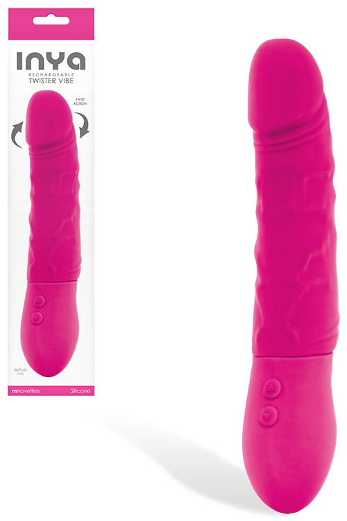 Inya 9" Realistic Silicone Vibrator with Rotating Adjustable Shaft