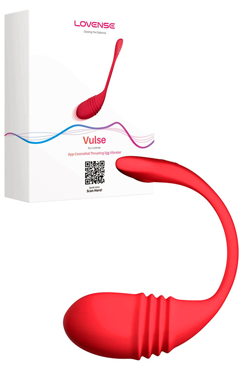 Vulse App Enabled 8.1" Thrusting & Vibrating Egg