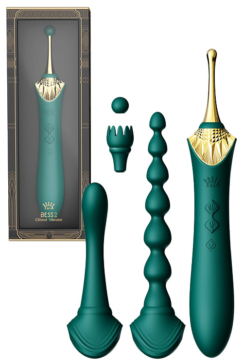 Bess 2 Warming 8.6" Clitoral Vibrator with 4 Attachments