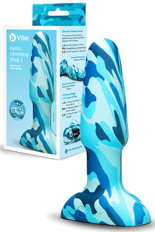 Camo Rimming & Vibrating 6" Butt Plug 2