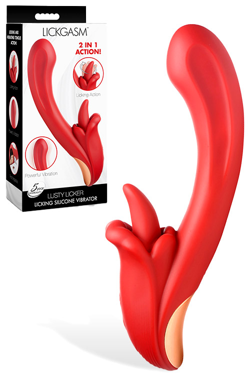 Lusty Licker 7.7" Licking Silicone Rabbit Vibrator
